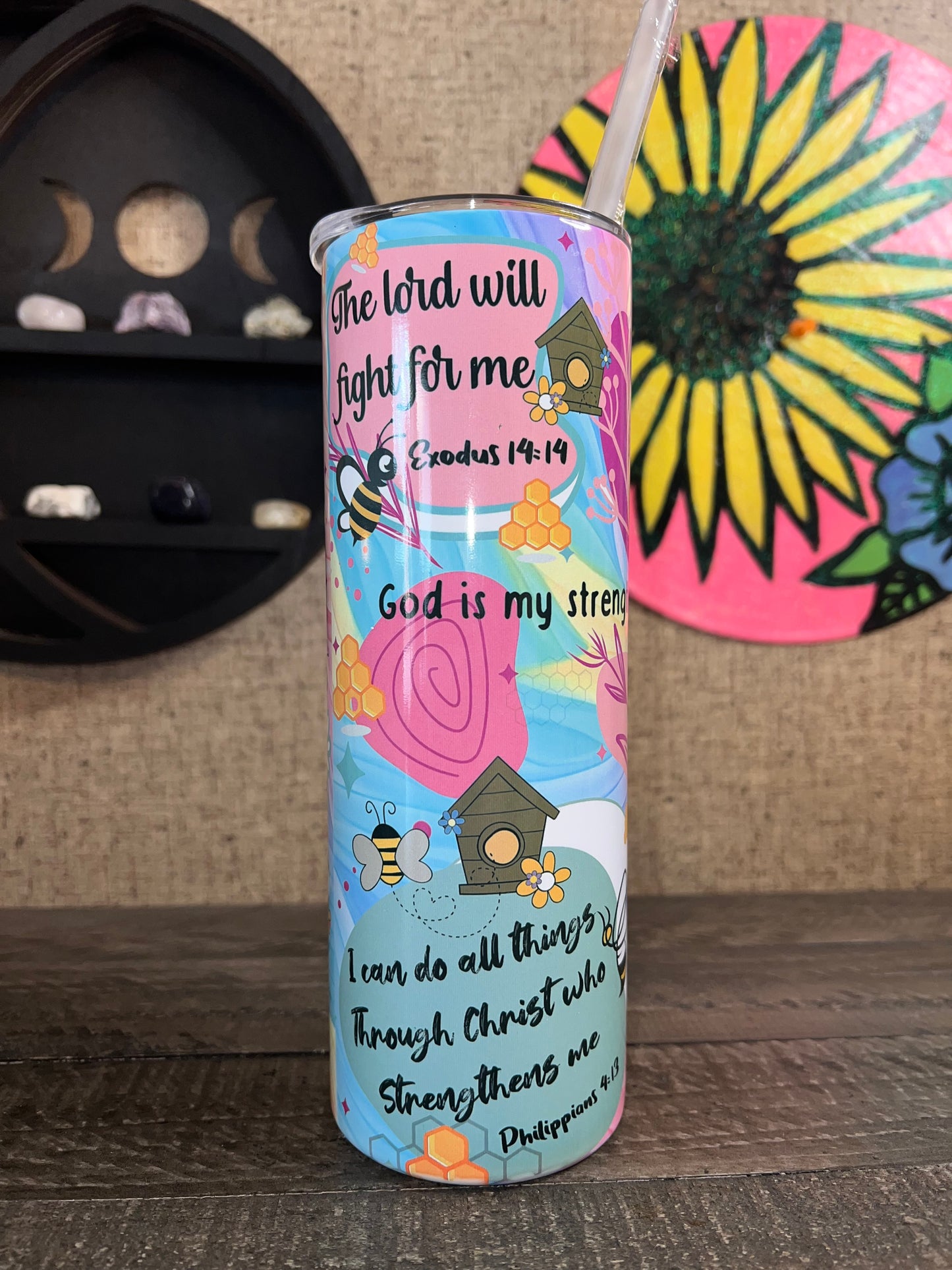 Adorable Bee Christian tumbler