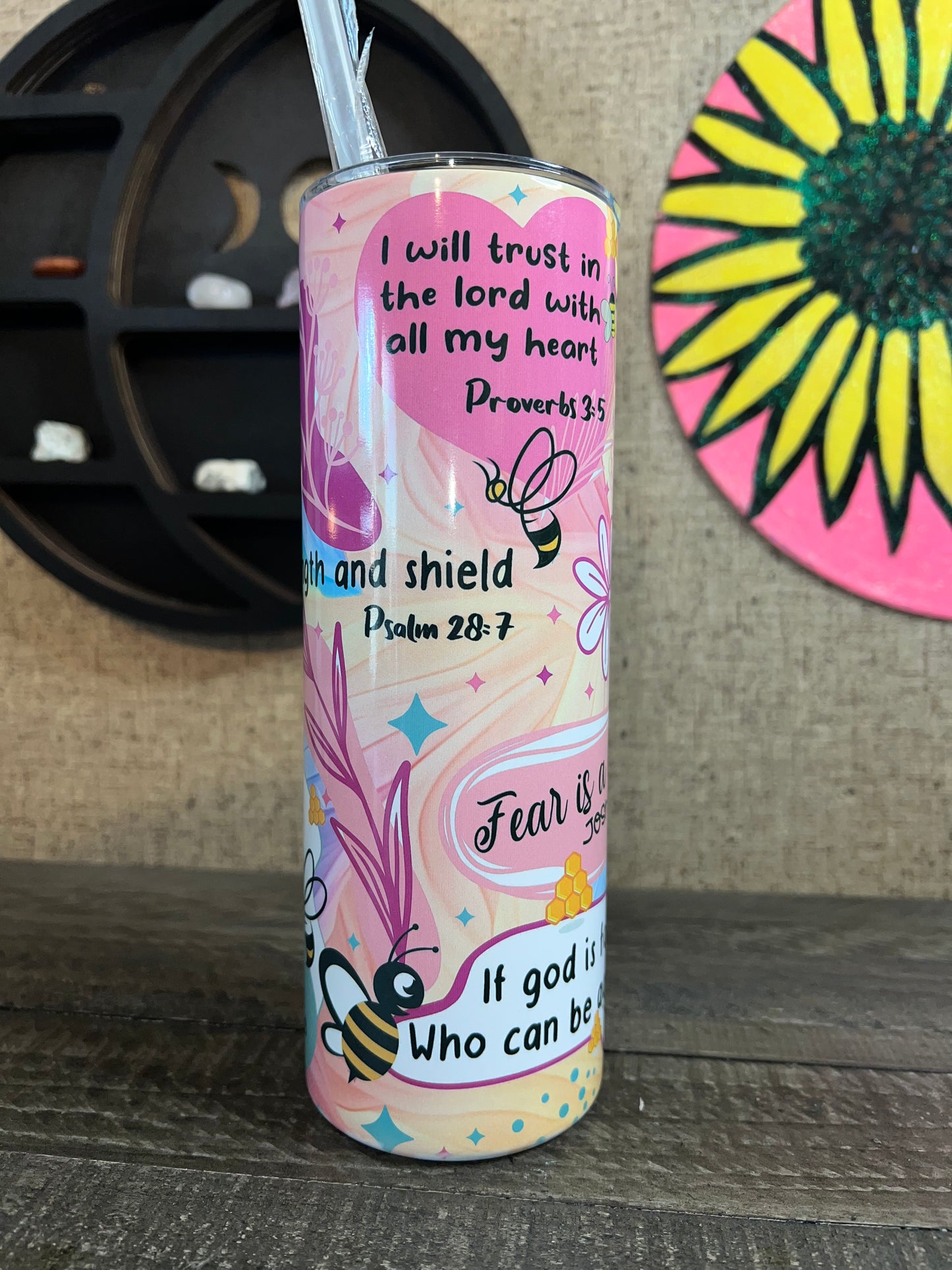 Adorable Bee Christian tumbler