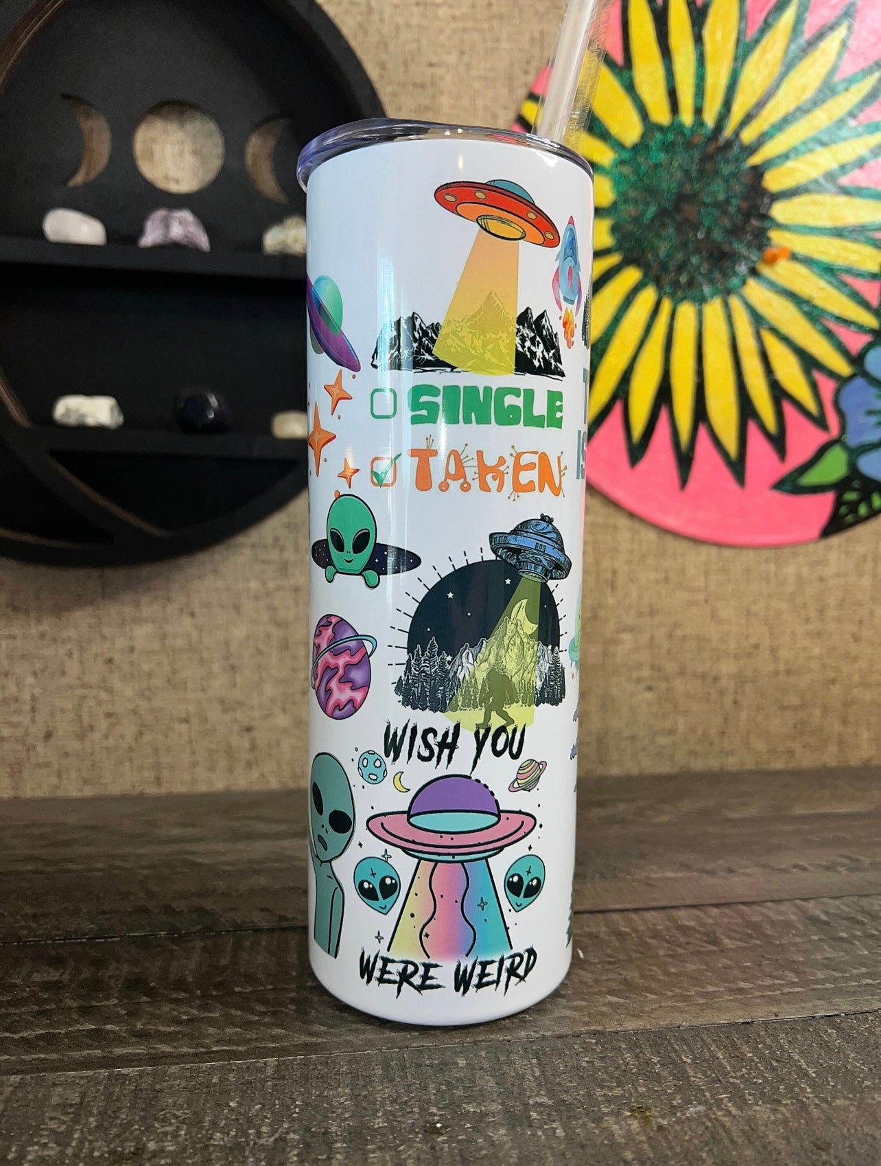 Alien tumbler, 420 alien, I come in peace, 20oz metal tumbler