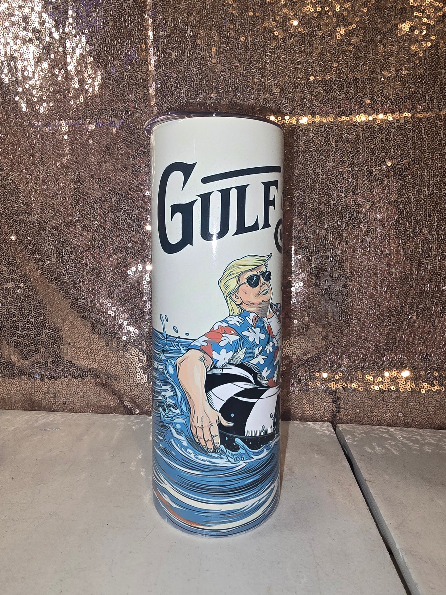 Gulf of America tumbler, Trump tumbler