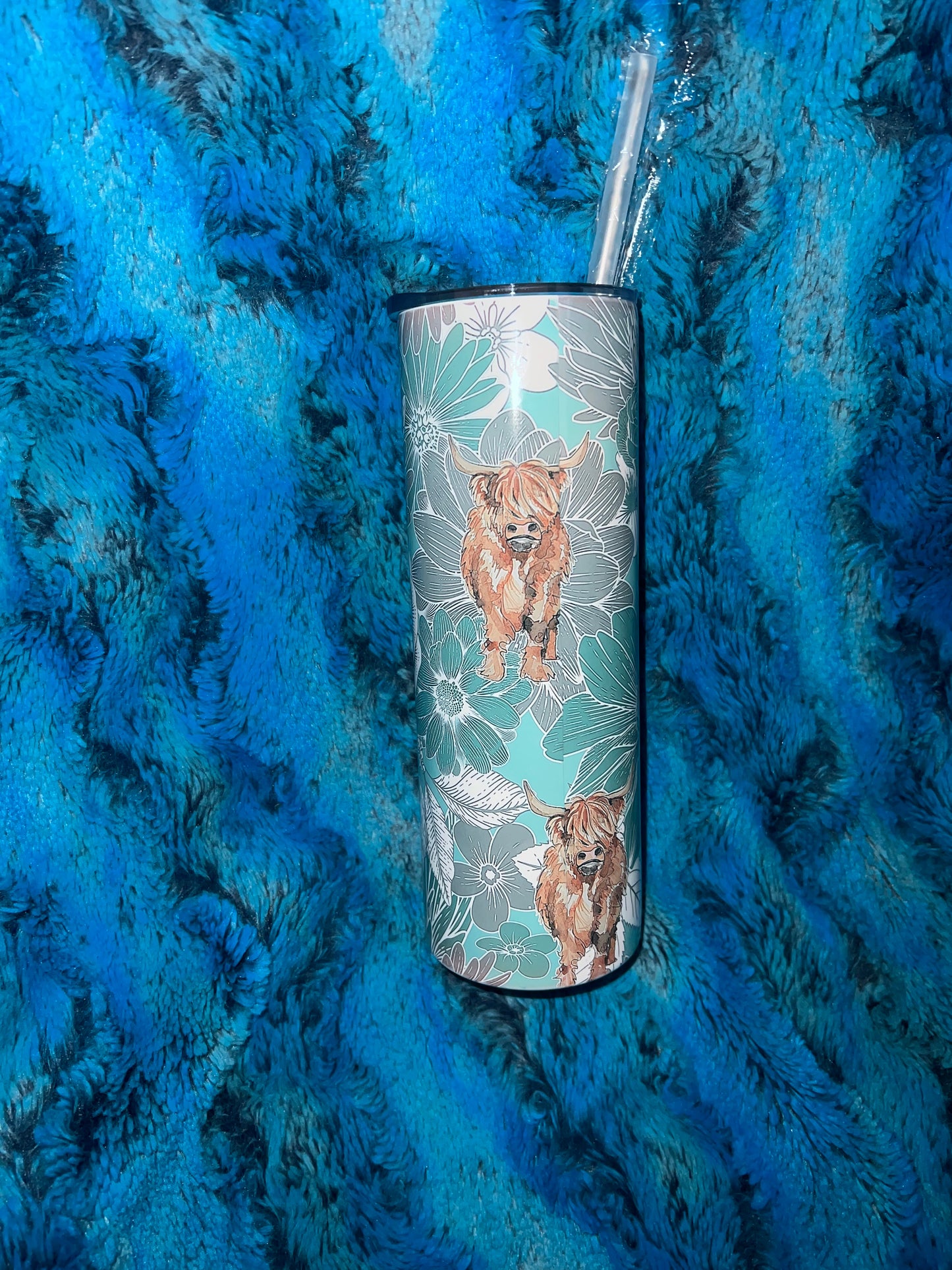 Cow Floral Neutral Tumbler