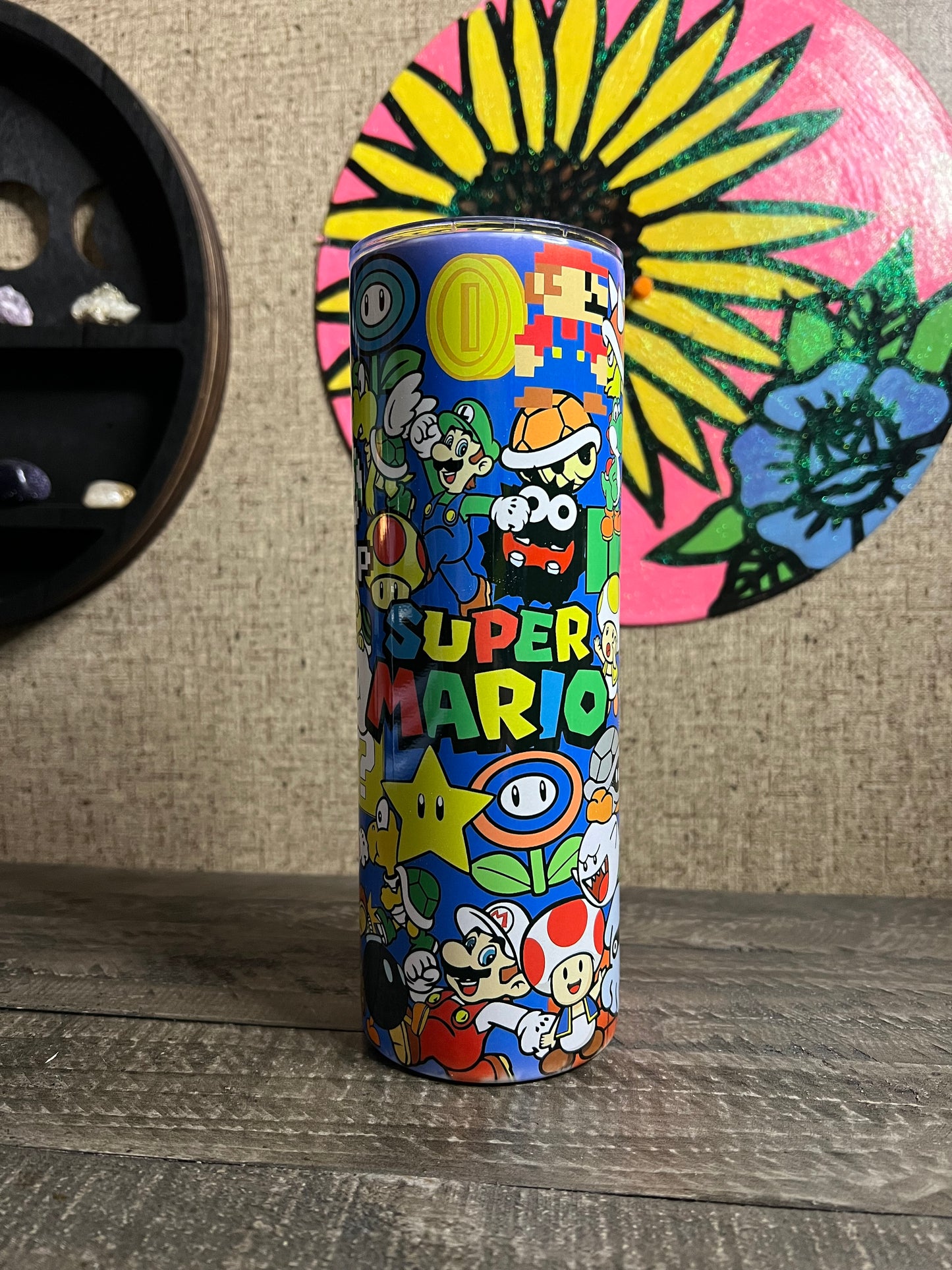 Mario tumbler, cute throwback tumbler