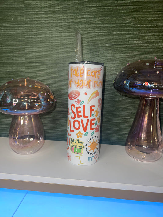 Self love tumbler, 20oz, valentines, positive vibes, affirmations