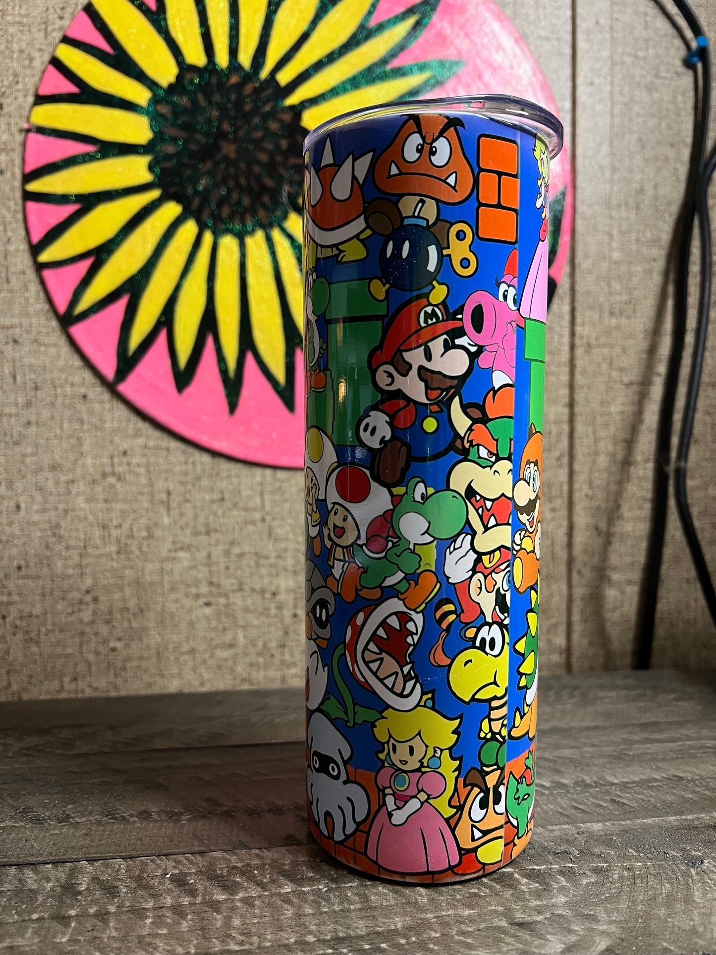 Mario tumbler, cute throwback tumbler