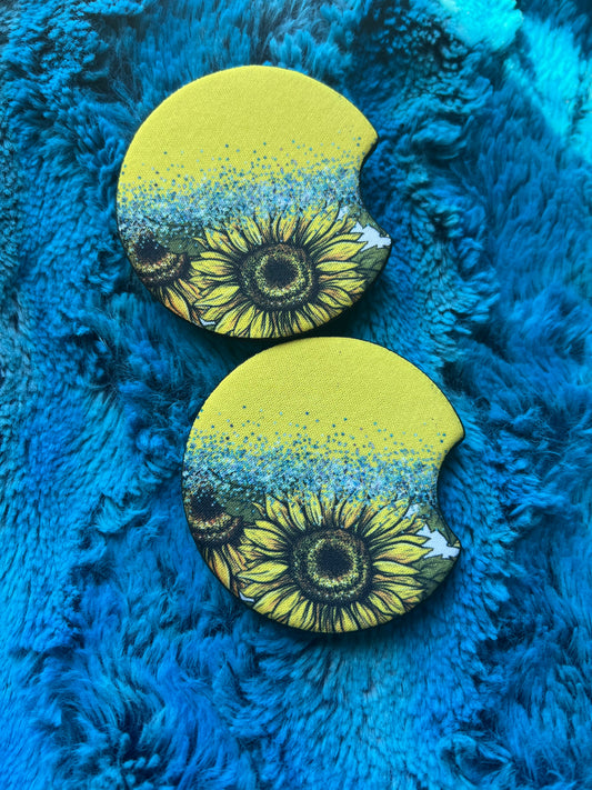 Simple Sunflower Car Coaster