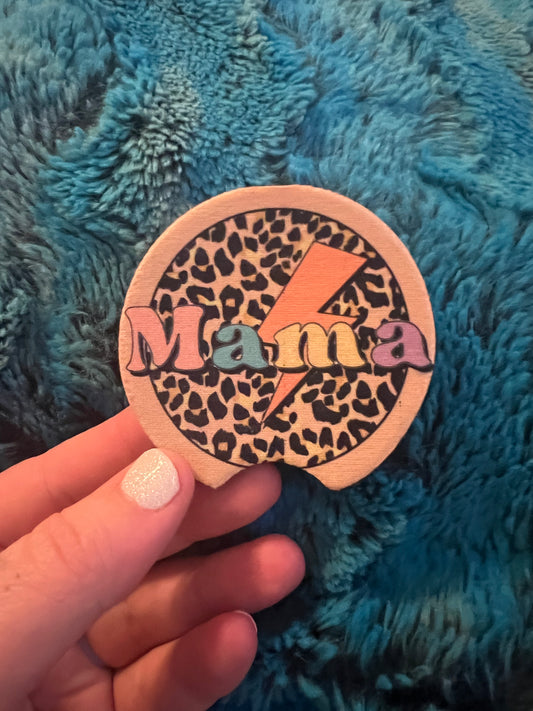 Mama Cheetah Preppy Car Coasters